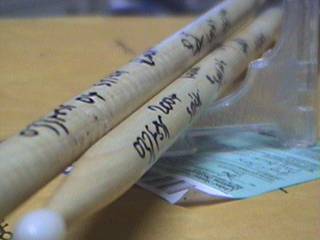 drumsticks: signed by Bill Ward for me in Santa Monica ,CA November 5, 2004