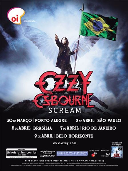 Pster _ Ozzy Osbourne - Scream Brasil Tour 2011