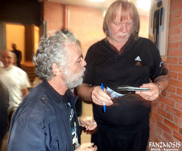 Foto: BACKSTAGE Auditrio Arajo Vianna - Michel Fares Filho e Rick Wakeman