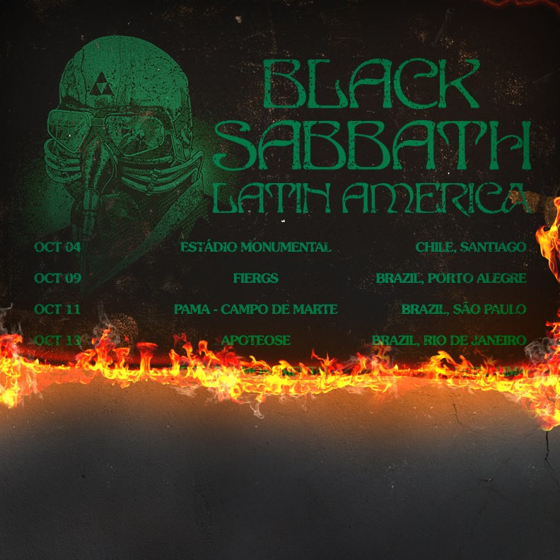 Imagem de divulgao : O Black Sabbath divulga a imagem com datas da passagem de sua nova turn pela Amrica Latina